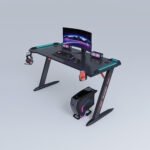 Avalos Gaming Desk RGB Z-Shaped - Black - 120cm