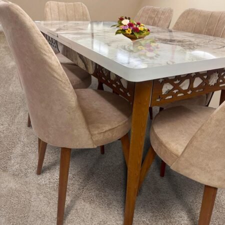 Kings 7-Pieces Dining Table - Cream & White Star Home Furniture