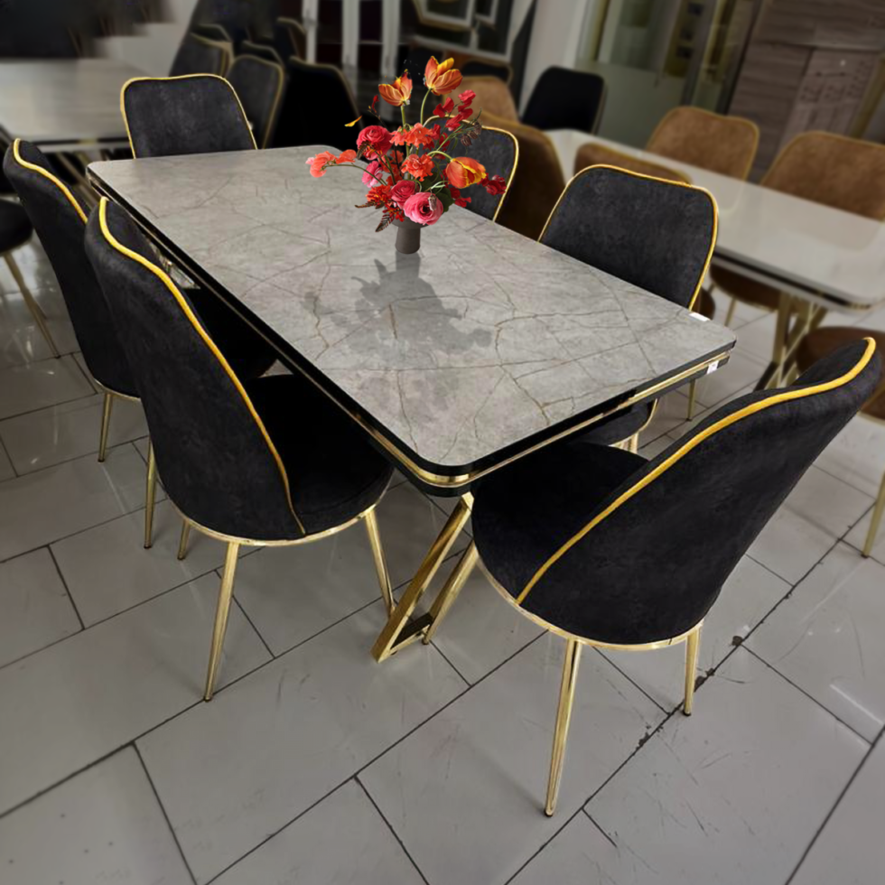 Linden 7-Pieces Dining Table - Black Star Home Furniture