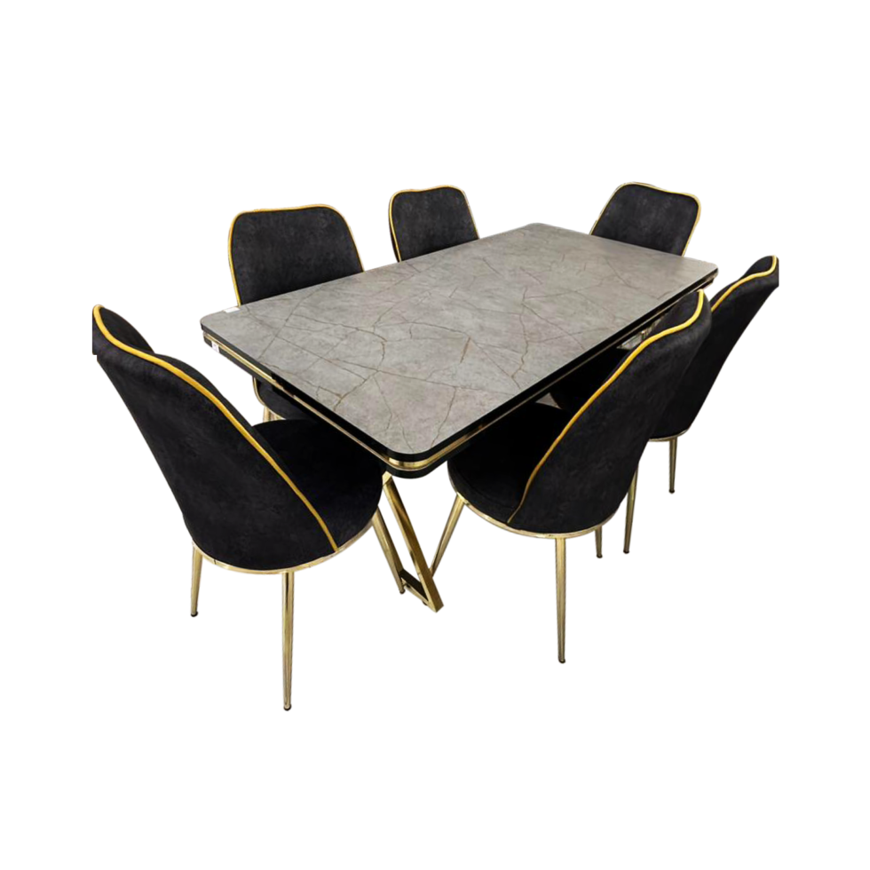 Linden 7-Pieces Dining Table - Black Star Home Furniture