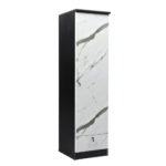 Pothos 1-Door Wooden Wardrobe - Wenge Marble