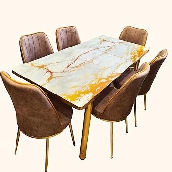 Santiago 7-Pieces Dining Table - Brown Golden Lines Star Home Furniture