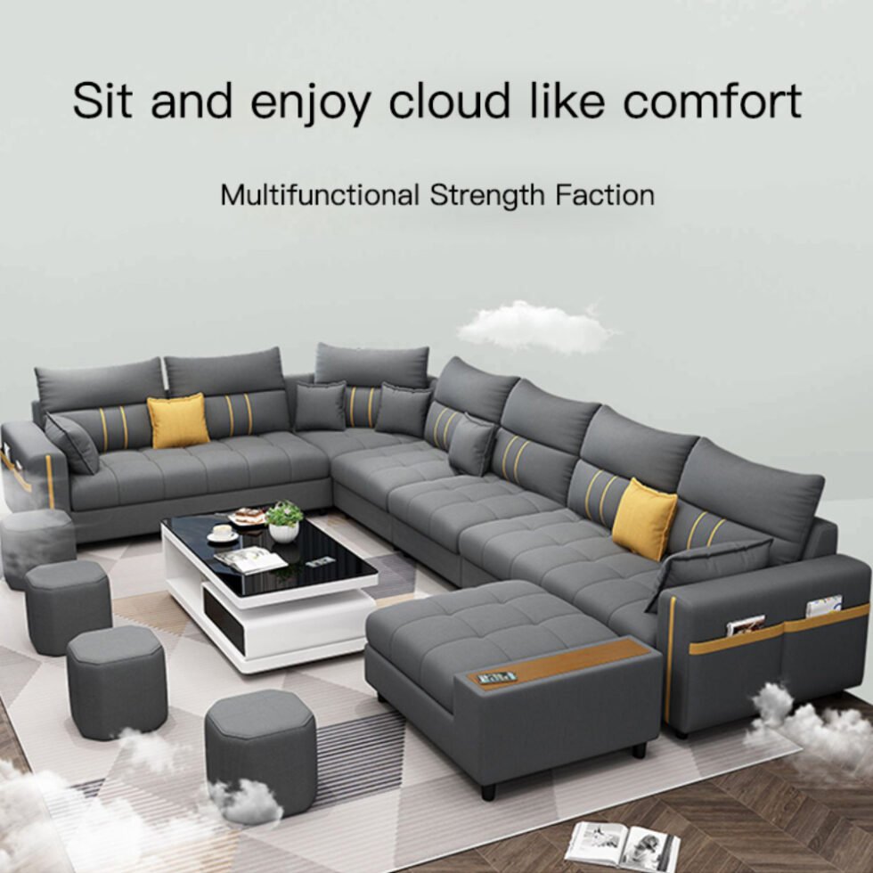 Screenland 7-Seater Leather L-Shape Corner Sofa Sets Star Home Furniture