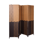 Stanton 4-Panel Room Divider - Coffee/Brown