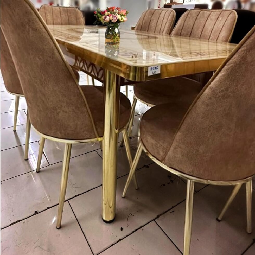 Tameka 7-Pieces Dining Table - Light Golden Star Home Furniture