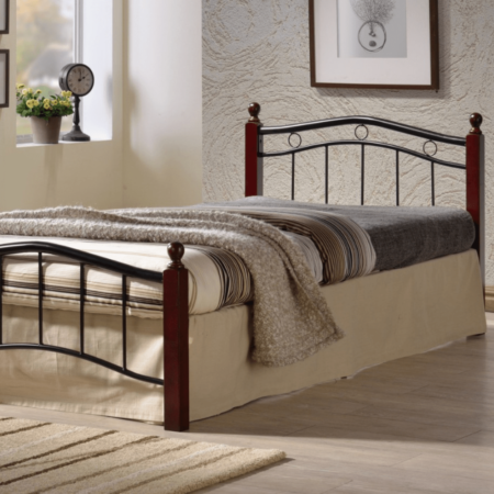 Varina Single Steel Bed With Wooden Legs Star Home Furniture