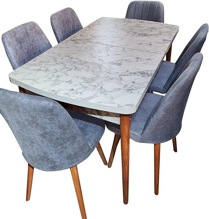 Winona 7-Pieces Dining Table - Light Blue Star Home Furniture