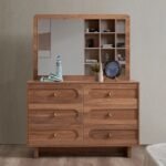 Yochana Dresser with Mirror - Natural Walnut