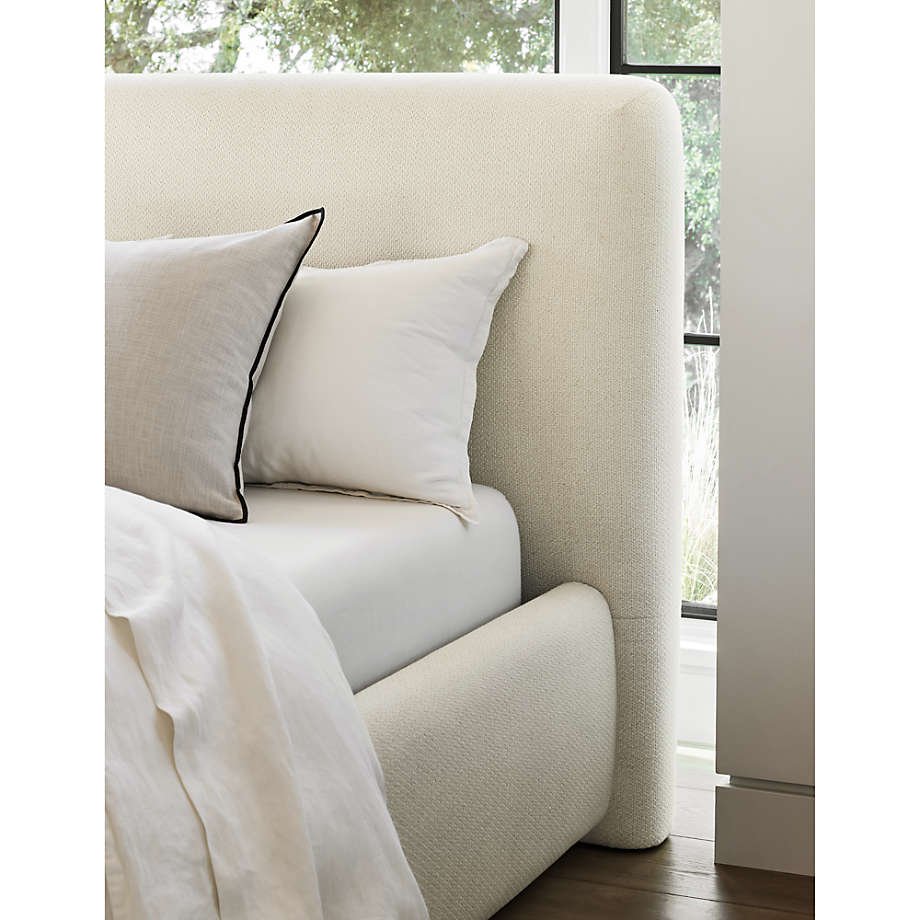 Anneli Upholstered linen Bed - Ivory - Star Home Furniture