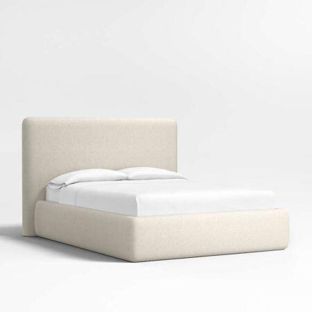 Anneli Upholstered linen Bed - Ivory - Star Home Furniture