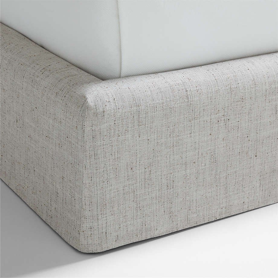 Capri Slipcovered Upholstered Linen Weave Bed - Earth - Star Home Furniture