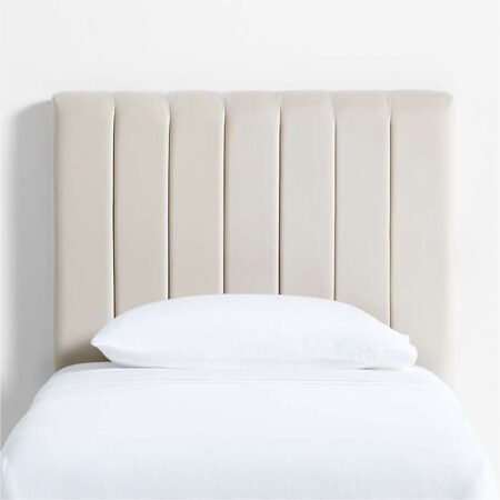 Channel Wall-Mounted Headboard Velvet Twin Bed - Star Home Furniture