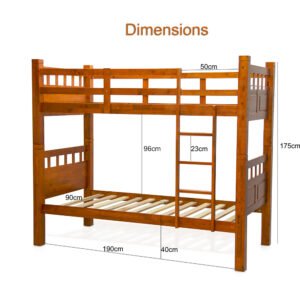 Double Decker 90x190 Solid Wood Bunk Bed Dirty Oak - 8090 - Star Home Furniture