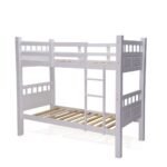 Double Decker 90x190 Solid Wood Bunk Bed White - 8090