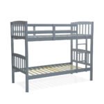 Double Decker 90x190 Solid Wood Bunk Bed Grey - 5005