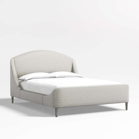 Escondido Upholstered Linen Bed - Mist Grey - Star Home Furniture