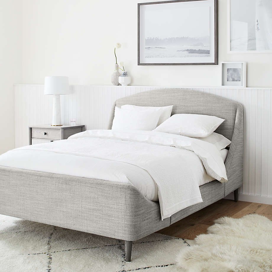 Escondido Upholstered Linen Bed - Mist Grey - Star Home Furniture