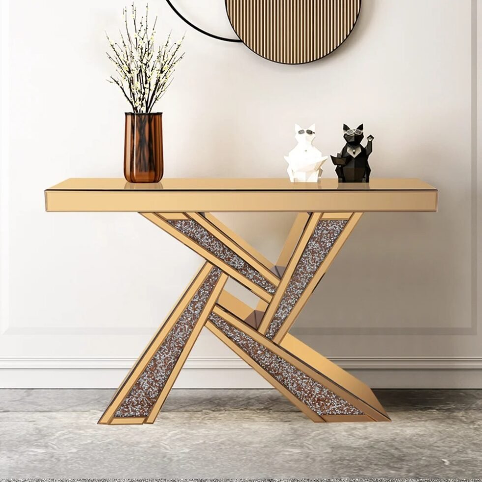 Gold Venetian Console Table & Matching Mirror - Star Home Furniture