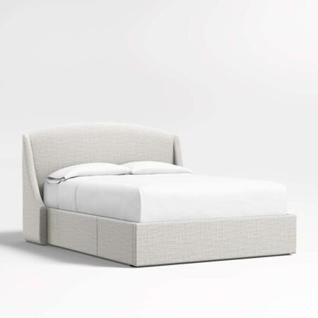 Lafayette Upholstered Linen Bed - Mist Grey - Star Home Furniture