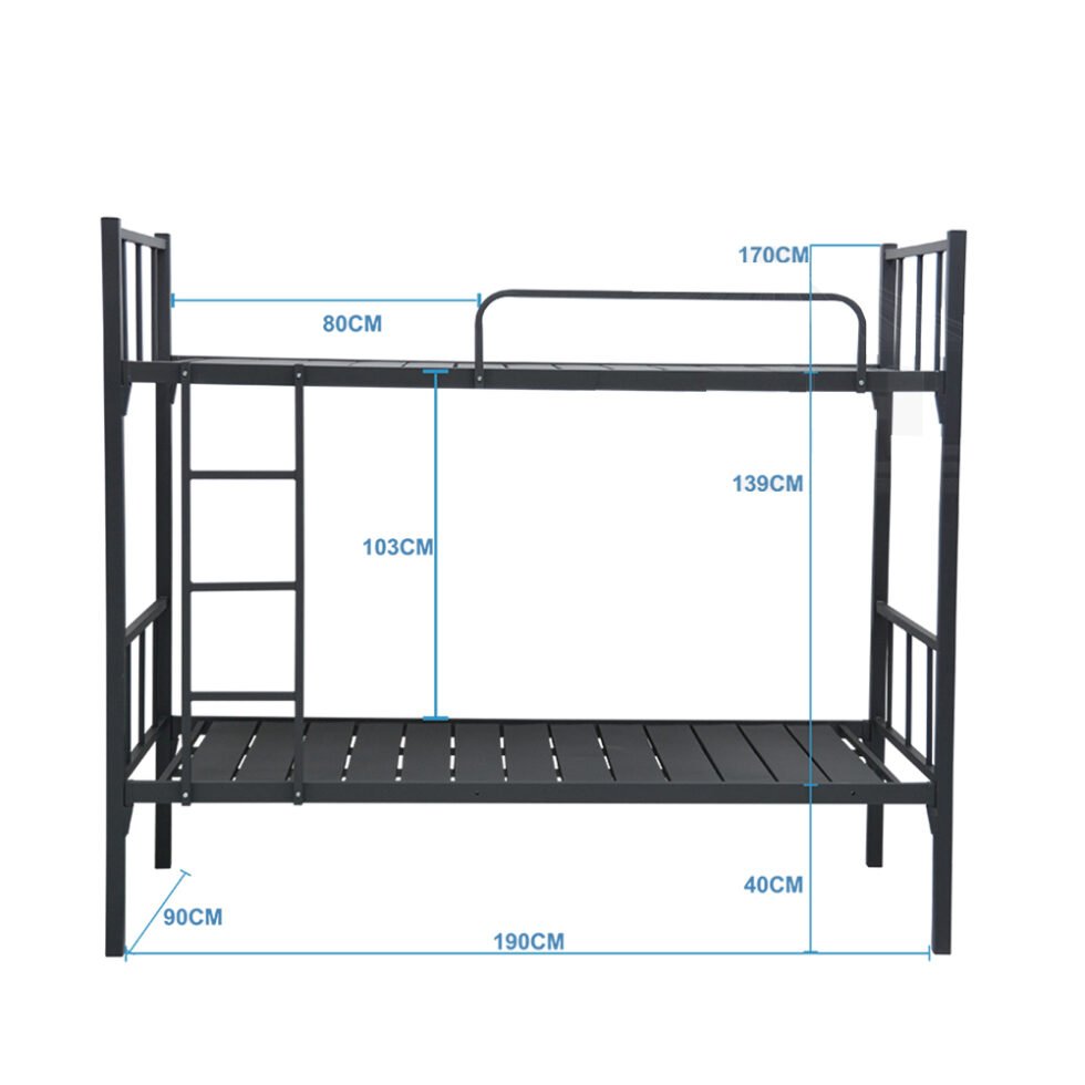 Loomis Steel Bunk Bed Black - 0040 - Star Home Furniture