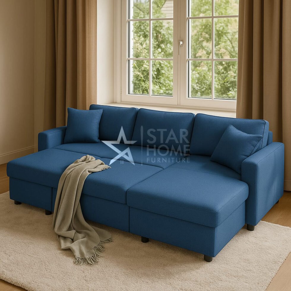 Mason Shadow 3-Seater L-Shape Corner Sofa Cum Bed - Star Home Furniture