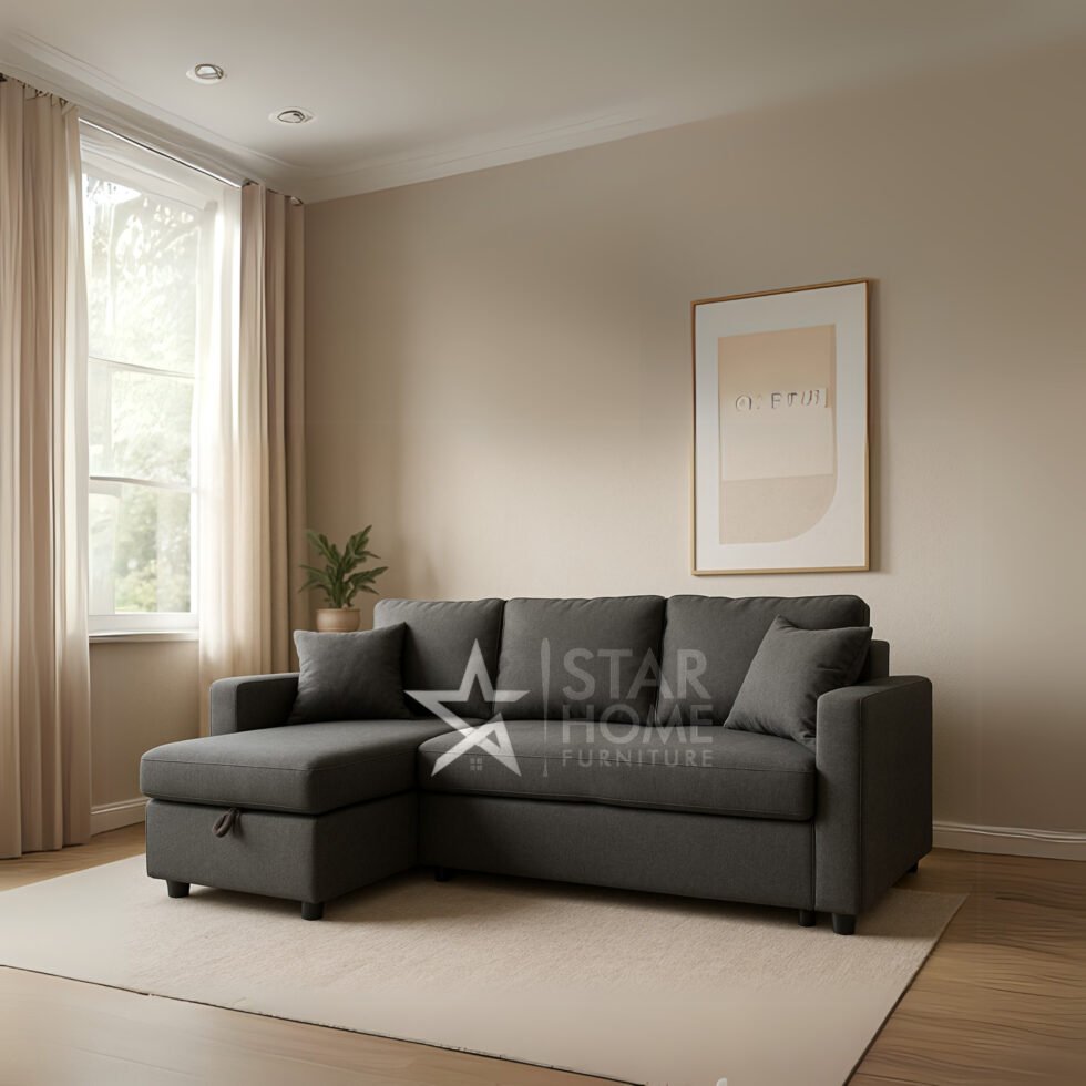 Mason Shadow 3-Seater L-Shape Corner Sofa Cum Bed - Star Home Furniture