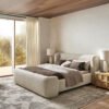 Salone Curved Upholstered Boucle Bed - Light Beige - Star Home Furniture