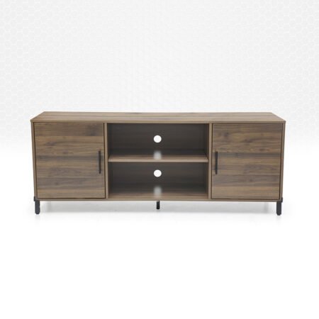 TV Unit 2-Door Wooden Cabinet Up to 150cm - Teak - Star Home Furniture