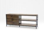 TV Unit 2-Door Wooden Steel Frame Cabinet Up to 148cm - DB