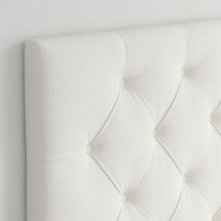 Tufted Wall-Mounted Headboard Linen Twin Bed - White - Star Home Furniture