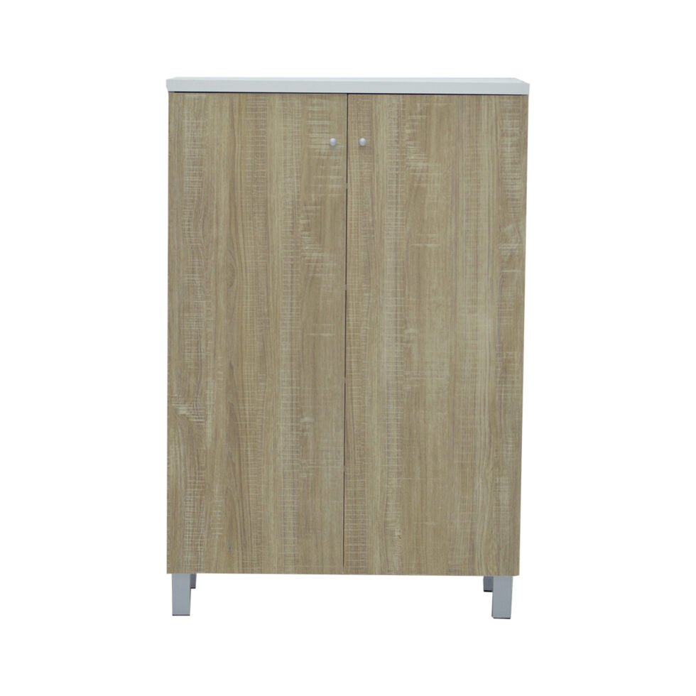 2-Door Shoe Cabinet & Racks - Oak Light - Star Home Furniture