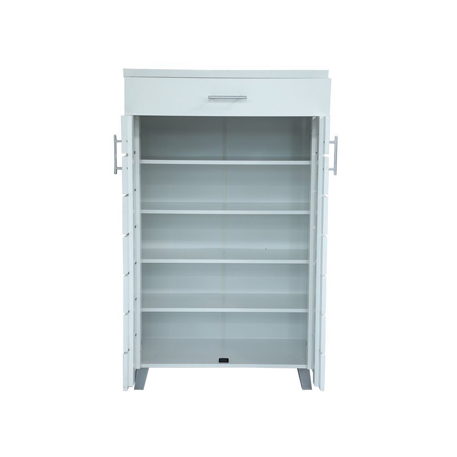 2-Door Shoe Cabinet & Racks - Super White - Star Home Furniture