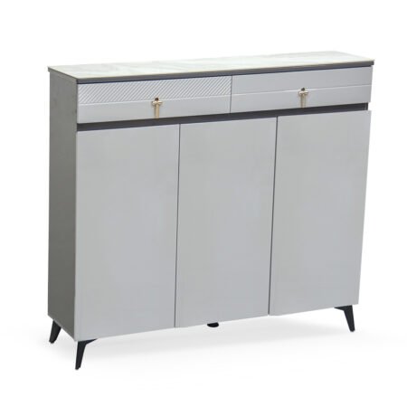 3-Door Shoe Cabinet & Racks - Beige - Star Home Furniture