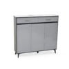 3-Door Shoe Cabinet & Racks - Light Grey - Star Home Furniture