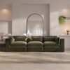Hudson 4-Seater Large Velvet Sofa - Khaki Green - Star Home Furniture