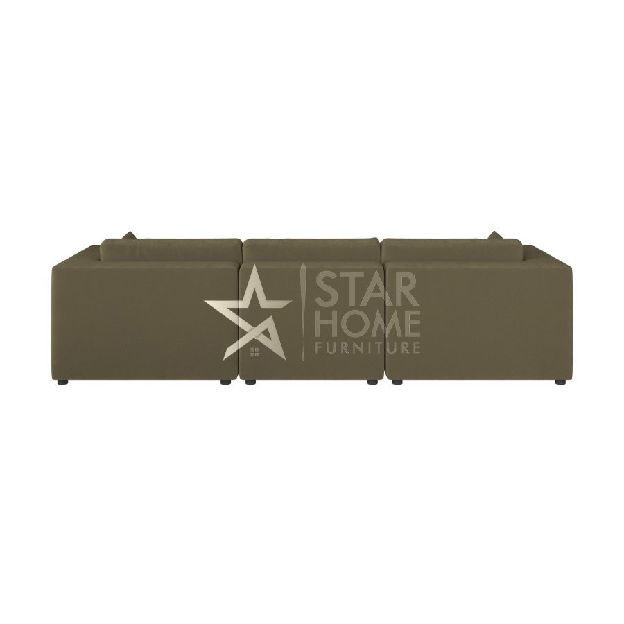 Hudson 4-Seater Large Velvet Sofa - Khaki Green - Star Home Furniture