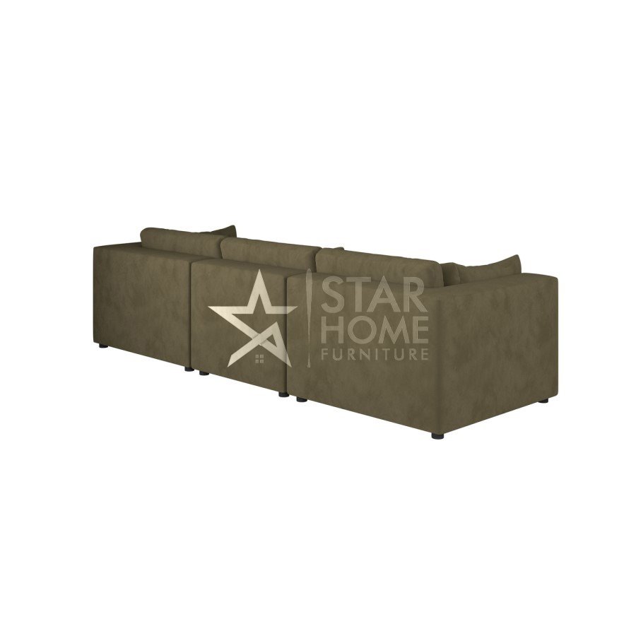 Hudson 4-Seater Large Velvet Sofa - Khaki Green - Star Home Furniture