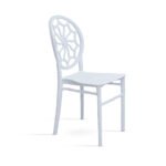 Modern Plastic Dining Stacking Bamboo Chair - White