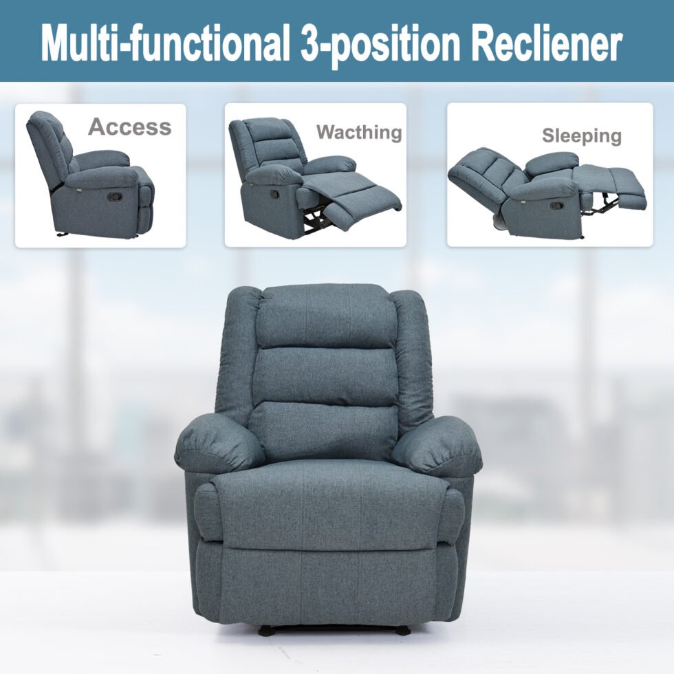 Recliner Manual Fabric Sofa - 3302 - Star Home Furniture