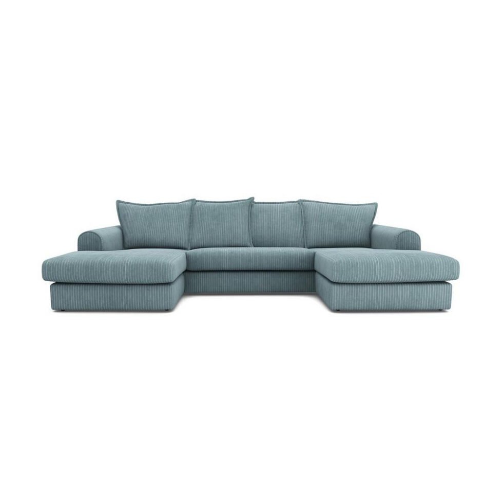 Serenis 4-Seater Large Double Ended Chaise Corduroy U-Shape Sofa - Star Home Furniture