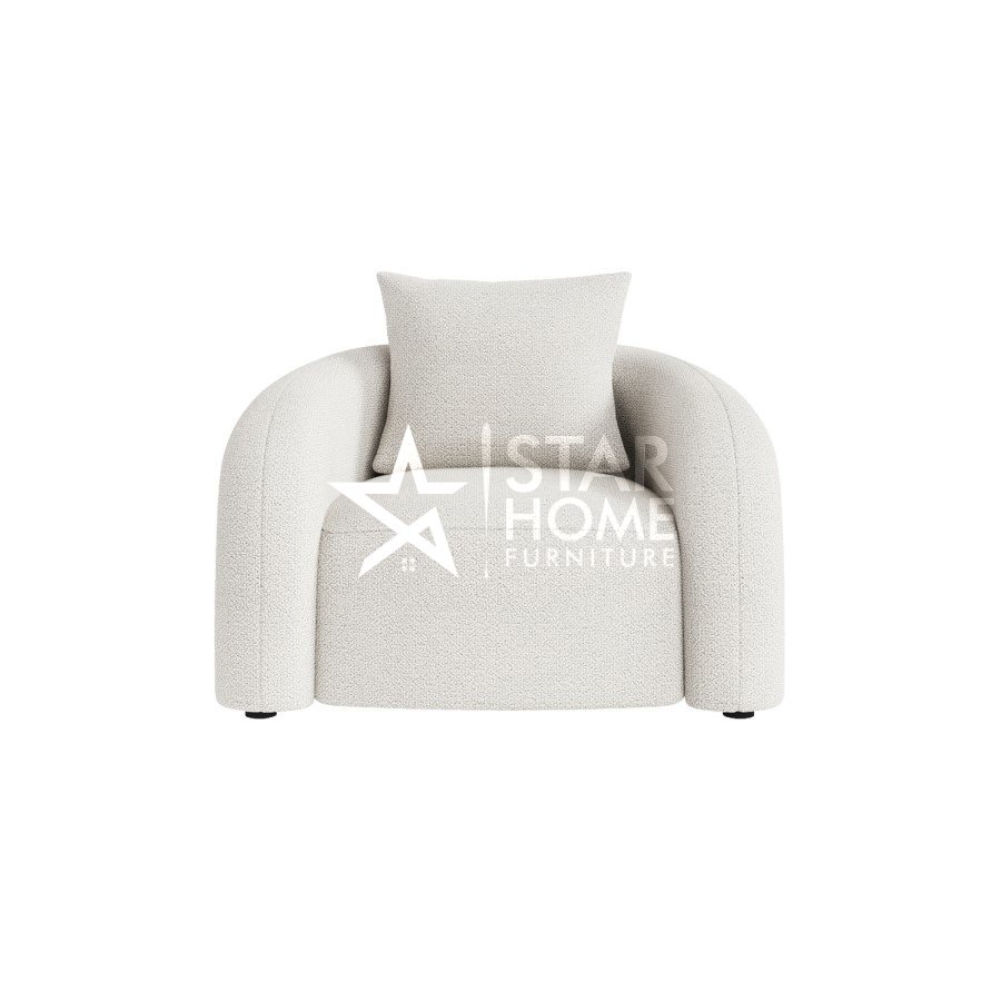 Zuri 1-Seater Armchair with Cushion Boucle - Cream - Star Home Furniture
