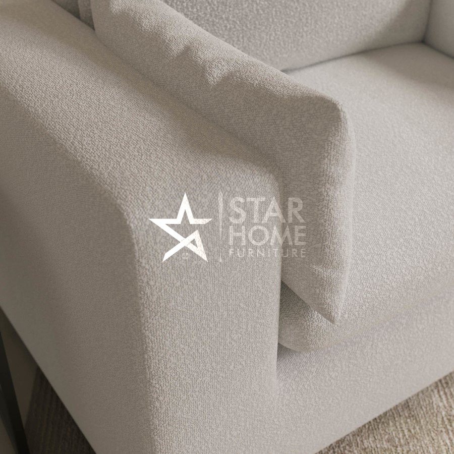 Hudson Cuddle Loveseat Boucle Chair - Beige Star Home Furniture