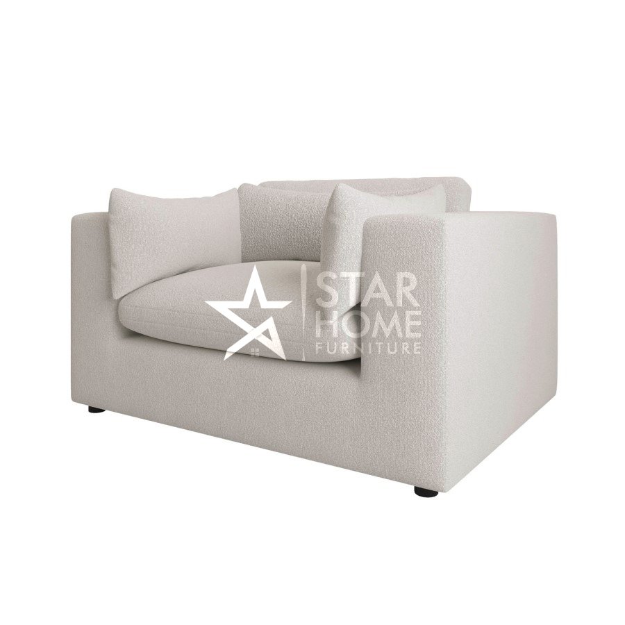 Hudson Cuddle Loveseat Boucle Chair - Beige Star Home Furniture