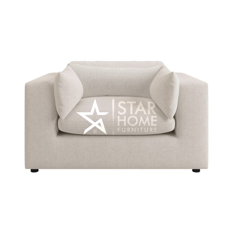 Hudson Cuddle Loveseat Boucle Chair - Beige Star Home Furniture
