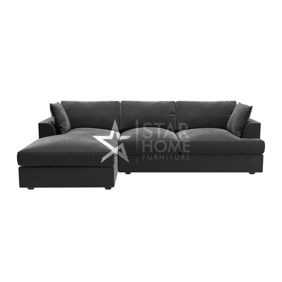 August 4-Seater Chaise Corner Velvet Sofa - SHF