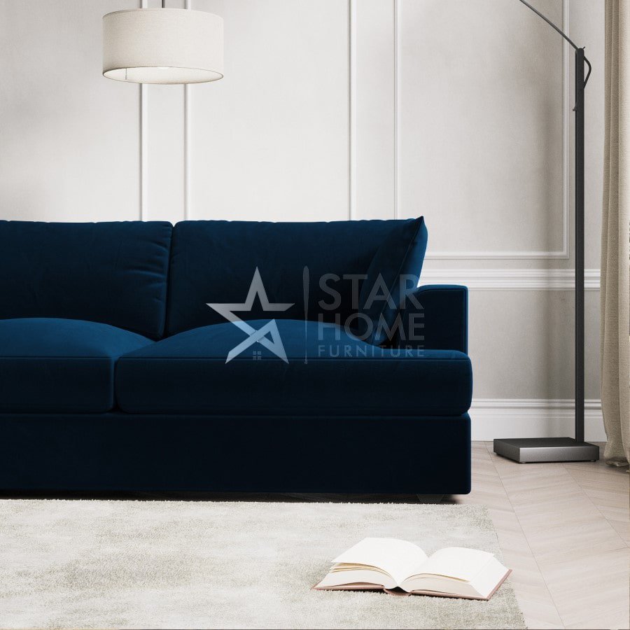 August 4-Seater Chaise Corner Velvet Sofa - SHF