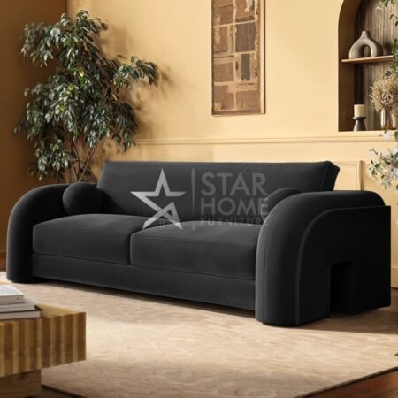 Aurelia 3-Seater Curved Velvet Sofa - SHF