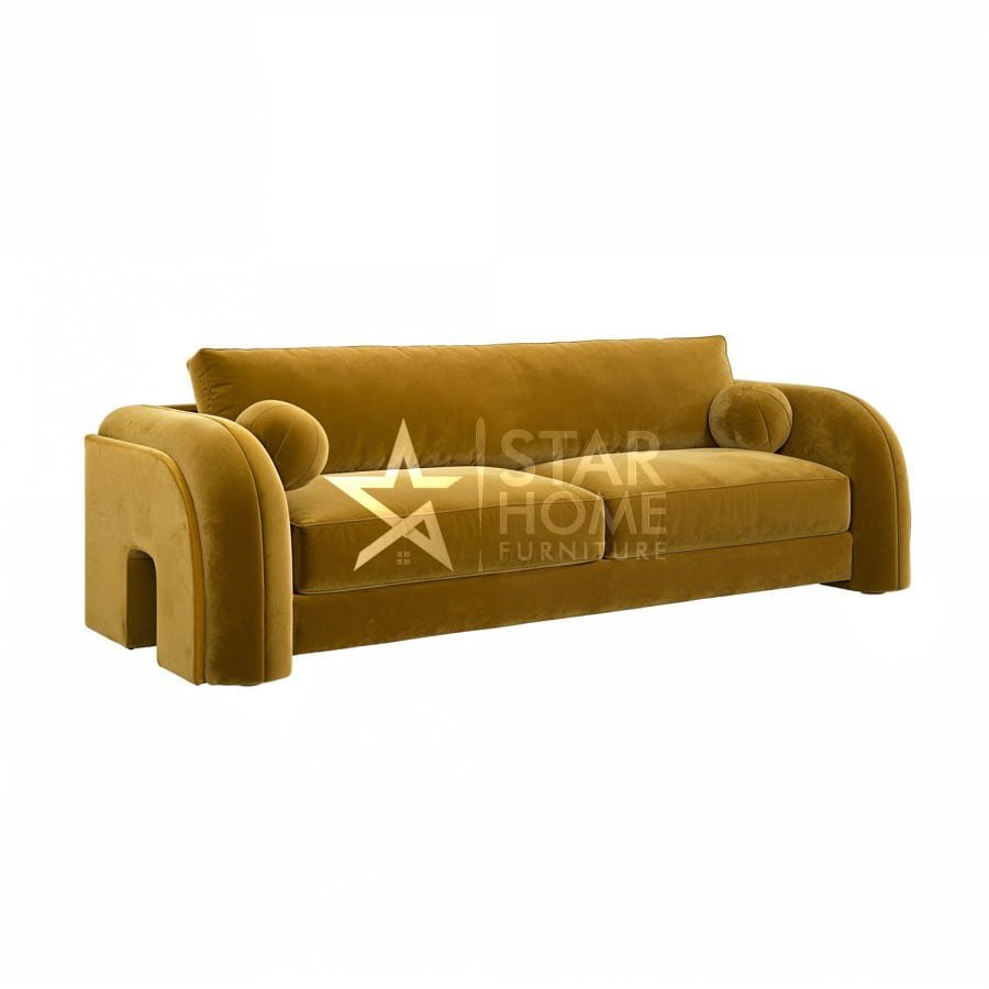Aurelia 3-Seater Curved Velvet Sofa - SHF