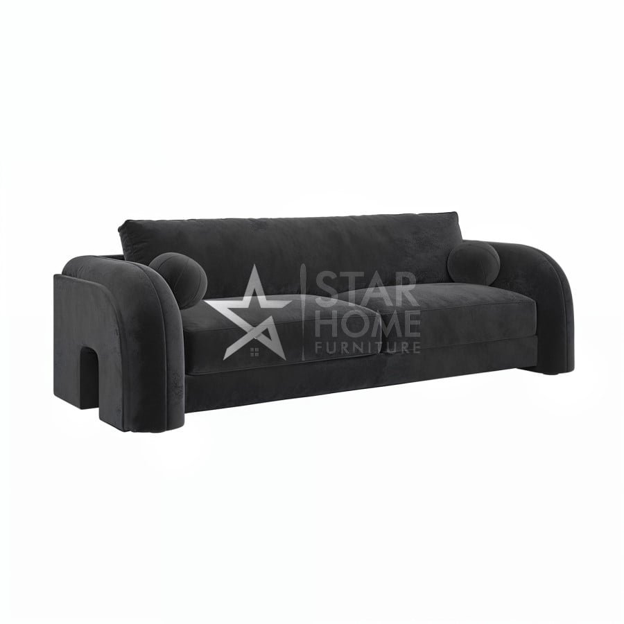 Aurelia 3-Seater Curved Velvet Sofa - SHF