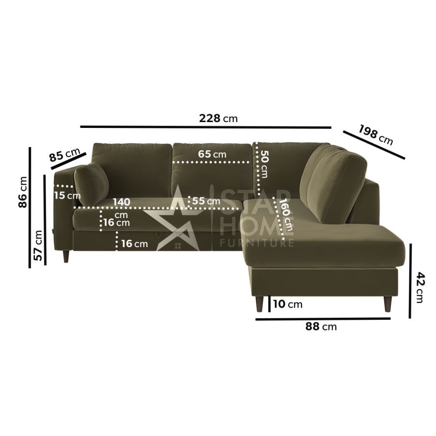 Boe 4-Seater L-Shape Corner Velvet Sofa - SHF